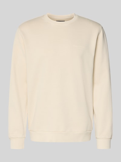 Produktfoto, Regular Fit Sweatjacke aus reiner Baumwolle von Marc O'Polo in Unifarbe mit Crew Neck, langarm, gerippten Abschlüssen, Sweatstruktur