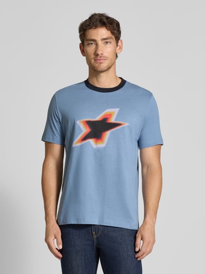 PAUL SMITH T-Shirt mit geripptem Rundhalsausschnitt Blau 4