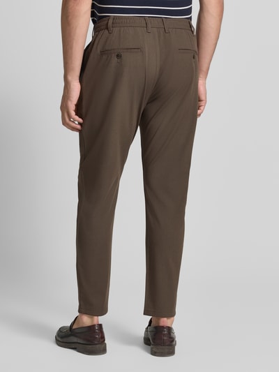 MCNEAL Stoffen broek met elastische band en tunnelkoord Middenbruin - 5