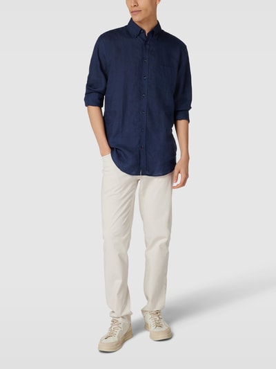 Christian Berg Men Freizeithemd mit Button-Down-Kragen Dunkelblau 1