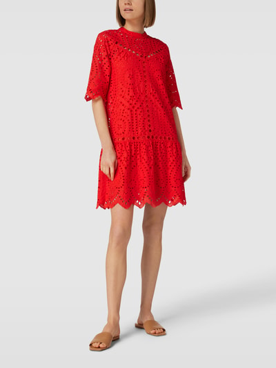 Sportalm Knielanges Kleid mit Lochstickerei Orange 1