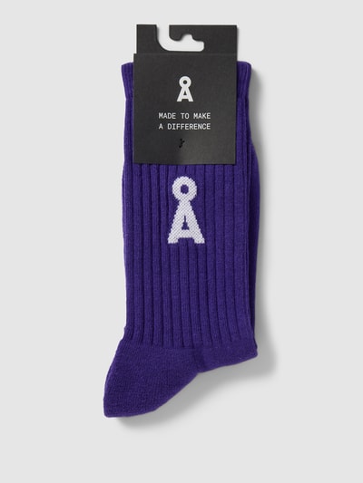 Armedangels Socken mit Label-Details Modell 'SAAMUS BOLD' Purple 3