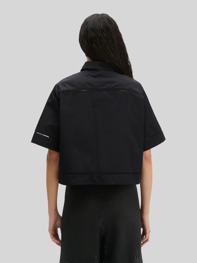 Marc O'Polo Regular Fit Kurzarmbluse aus reiner Baumwolle mit Lochstickerei Black 5