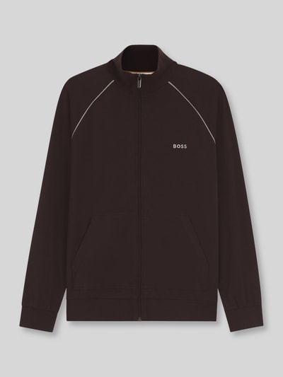 BOSS Regular Fit Sweatjacke aus Baumwoll-Mix Modell 'Mix&Match' Dunkelbraun 2