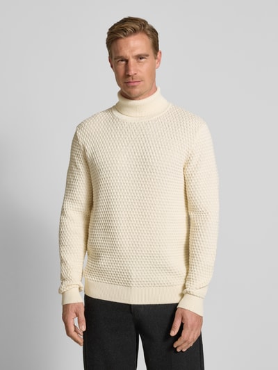 MCNEAL Rollkragenpullover mit gerippten Abschlüssen Ecru 4