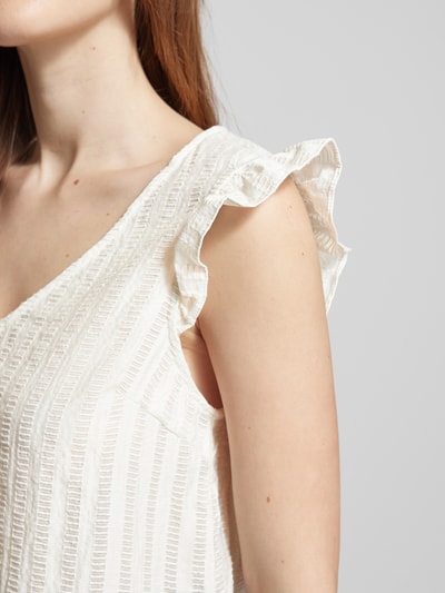 Object Blouseshirt met V-hals, model 'AMANDA' Offwhite - 3