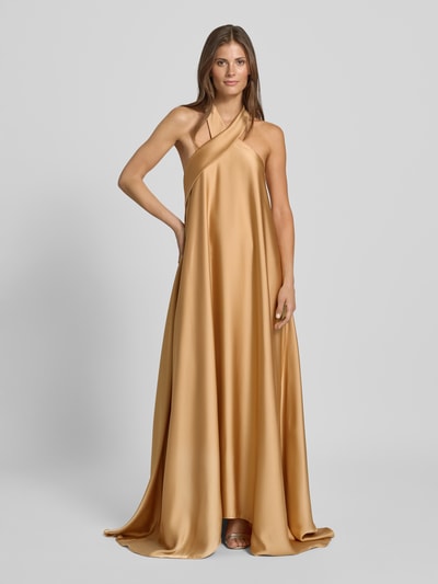 Rinascimento Neckholder-Abendkleid mit rückseitigem Reißverschluss Sand 4