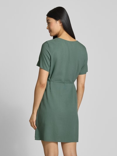 Vero Moda Loose fit mini-jurk van een mix van viscose en linnen, model 'MYMILO' Lindegroen - 5