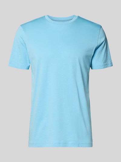 Productfoto, T-Shirt met ronde hals van Christian Berg Men, zuiver katoen, regular fit, lichtblauw, achterkantlengte bij maat M: 70 cm