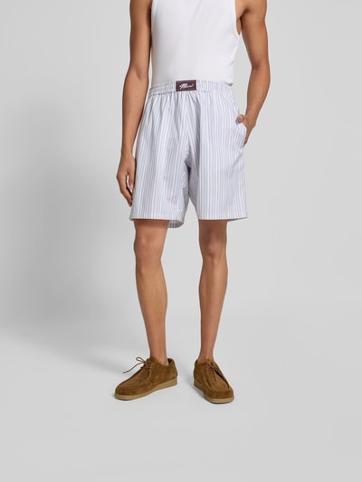 Marni Relaxed Fit Boxer mit Logo-Patch Hellblau 4