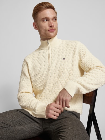 Gant Schipperstrui met geborduurd label Offwhite - 3