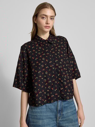 Review Relaxed fit overhemdblosue met 1/2-mouwen Zwart - 3