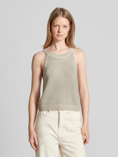 Oui Tanktop in Strick-Optik Beige 4