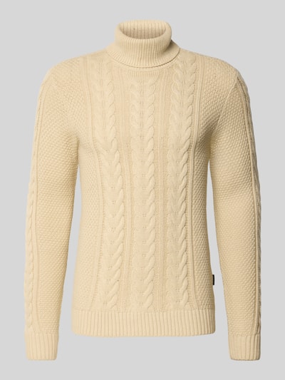 Blend Strickpullover mit Rollkragen Modell 'BASIM' Offwhite 2