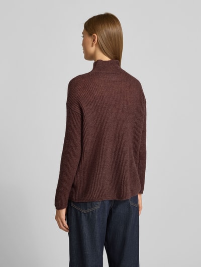 MM Comfort fit gebreide pullover met wol, model 'TENNA' Aubergine - 5