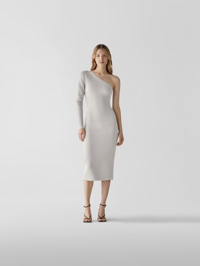 Victoria Beckham Midikleid mit Effektgarn Silber 1