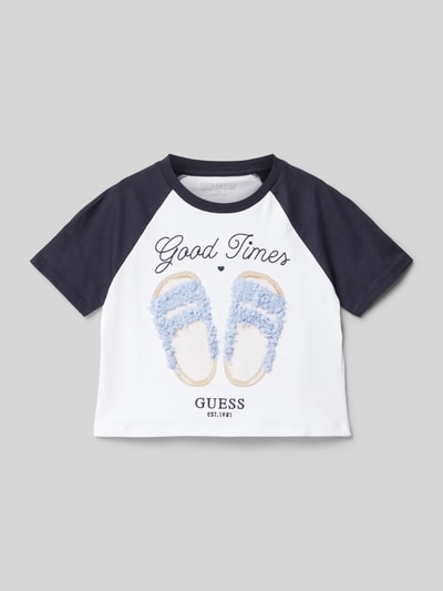 Guess Cropped T-Shirt mit Label-Details Marine 1