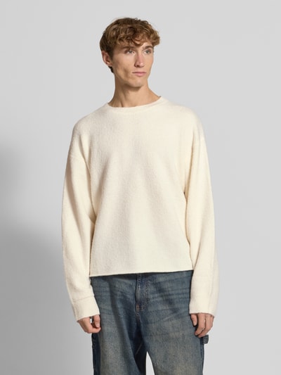 Don´t Waste Culture Sweatshirt mit gerippten Abschlüssen Modell 'Akilani' Beige 4