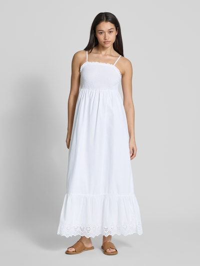 Only Ausgestelltes Maxikleid mit Lochstickerei Weiss 1