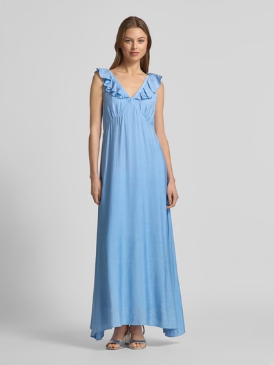 moves Maxi-jurk met volants, model 'Leanna' Lichtblauw - 4