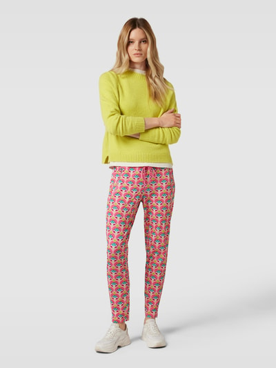 MAC Regular fit stoffen broek met all-over motief, model 'EASY ACTIVE' Felroze - 1