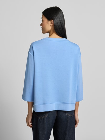 Milano Italy Bluza z mieszanki modalu z rękaw o dł. 3/4 Błękitny 5
