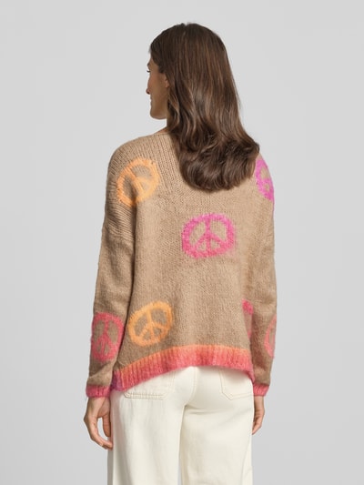 miss goodlife Oversized gebreide pullover van linnenmix Zand - 5