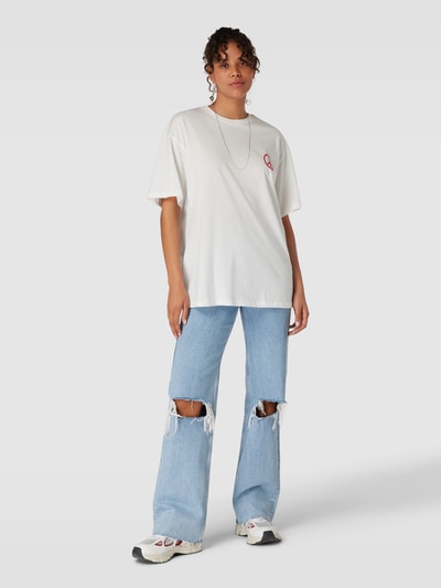 Only Oversized T-Shirt mit Prints Weiss 1