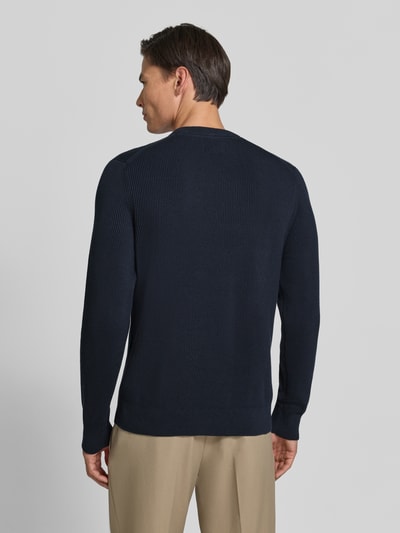 MCNEAL Regular Fit Strickpullover aus Baumwoll-Mix Dunkelblau 5