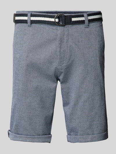 Tom Tailor Slim Fit Chino-Shorts mit Gürtel Marine 2