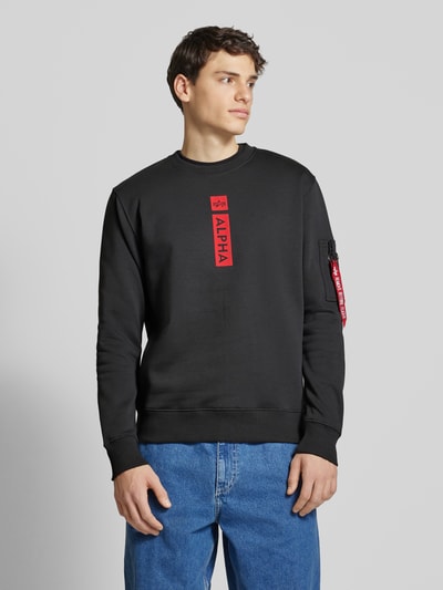 Alpha Industries Sweatshirt met labelprint Antraciet - 4