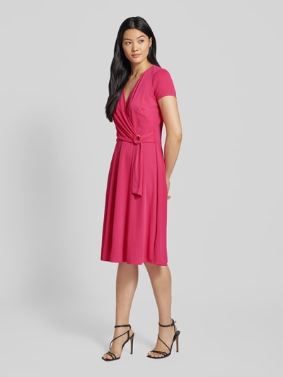 Lauren Ralph Lauren Knielanges Kleid in Wickel-Optik Modell 'KARLEE' Pink 1