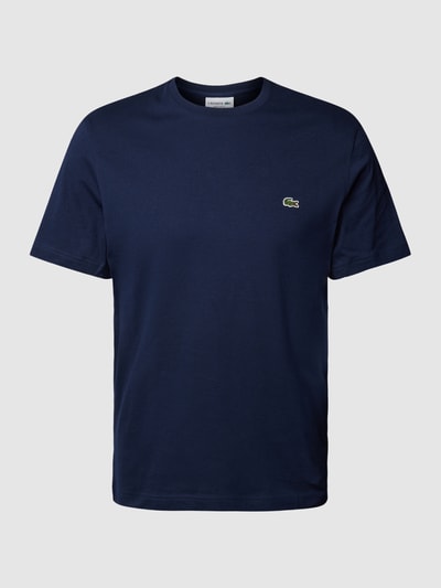 Lacoste T-shirt met ronde hals en labelstitching Marineblauw - 2