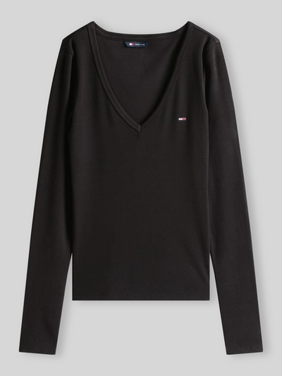Tommy Jeans Slim Fit Langarmshirt mit Logo-Detail Black 2