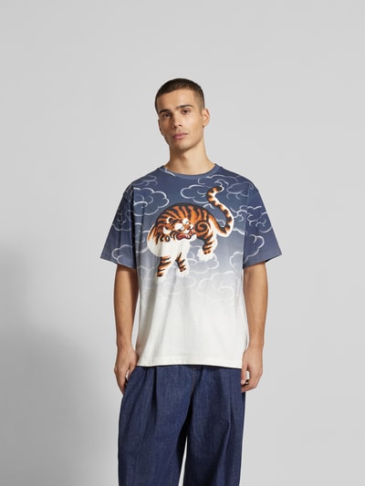 Kenzo T-Shirt mit Motiv-Print Blau 4