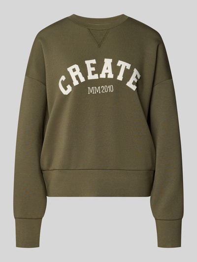MOS MOSH Sweatshirt aus Viskose-Mix mit Rundhalsausschnitt Modell 'CELLI' Oliv 2