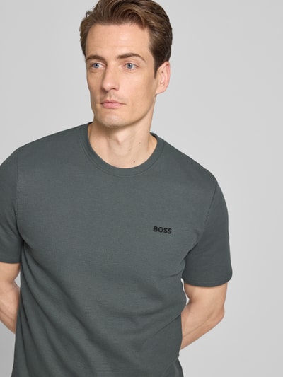 BOSS Regular fit T-shirt van katoenmix  Rietgroen - 3