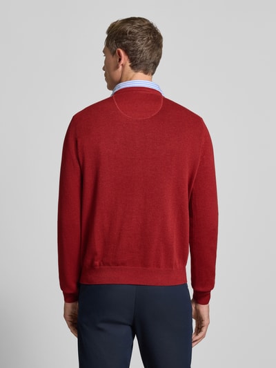 Fynch-Hatton Gebreide pullover met ronde hals Donkerrood - 5