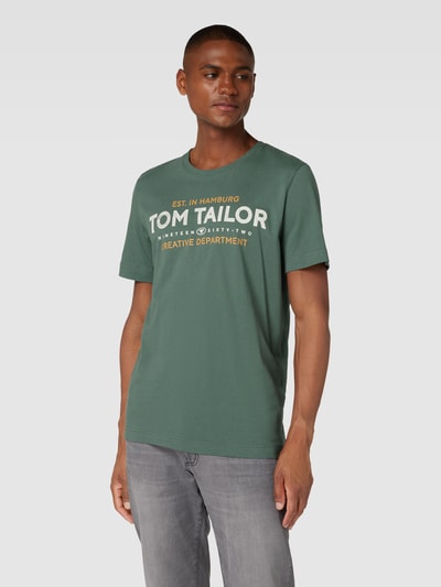 Tom Tailor T-shirt z nadrukiem z logo Trzcinowy 4