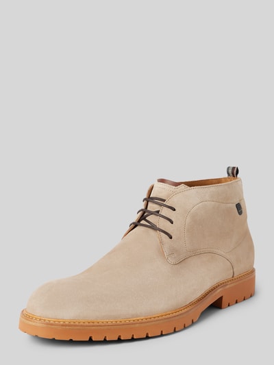 Floris Van Bommel Lederboots mit Label-Badge Modell 'De Karper' Taupe 1