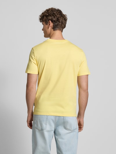 Blend T-Shirt mit Motiv- und Statement-Stitching Modell 'JANUS' GELB 5
