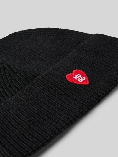 HUGO Czapka beanie z mieszanki żywej wełny Model „SENTIALY_HAT” Czarny 2