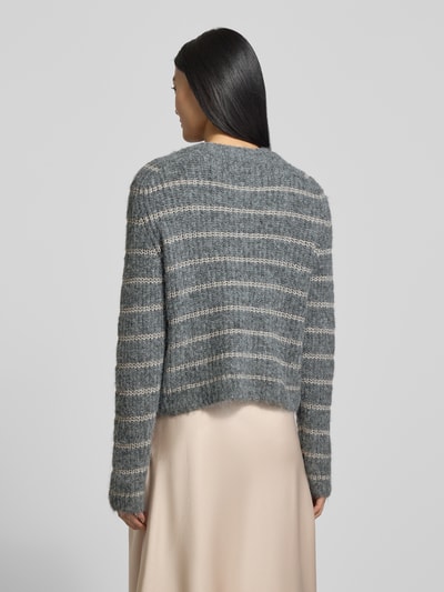 VERO MODA Kurtka z dzianiny o kroju regular fit z dodatkiem wełny model ‘AWESOME SHINE’ Ciemnoszary melanż 5