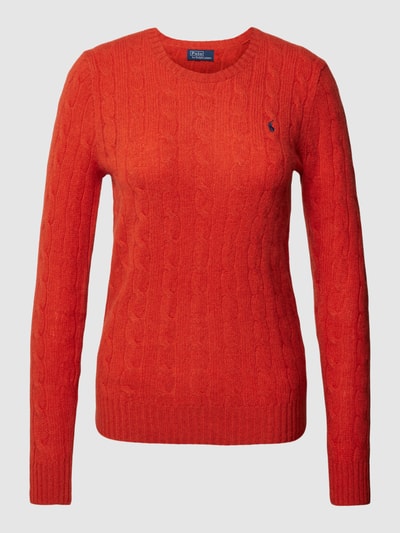 Polo Ralph Lauren Strickpullover mit Zopfmuster Modell 'JULIANNA' Rostrot 2