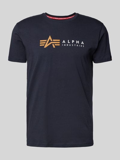 Alpha Industries T-Shirt mit Label-Print Dunkelblau 1