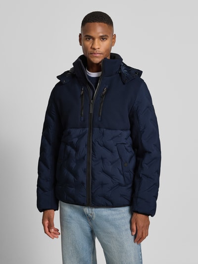 Tom Tailor Regular fit bodywarmer met afneembare capuchon Marineblauw - 4