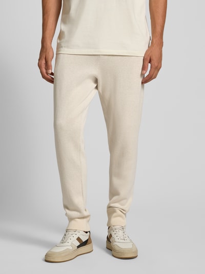 BOSS Regular Fit Sweatpants aus Baumwoll-Schurwoll-Mix Modell 'IDRICO' Offwhite 4