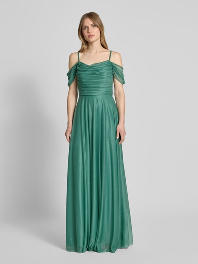 Christian Berg Cocktail Abendkleid im Off-Shoulder-Design Gruen Melange 4
