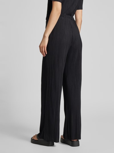 Vila Wide leg stoffen broek met plissévouwen, model 'PLISA' Zwart - 5