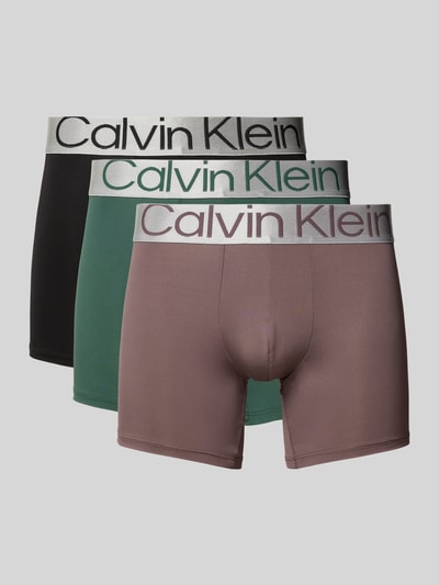 Calvin Klein Underwear Trunks mit Label-Bund im 3er-Pack Gruen 1